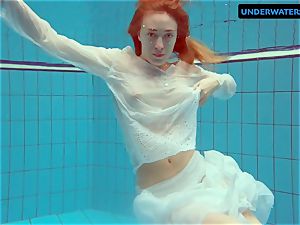 ginger-haired Diana red-hot and super-naughty in a white sundress